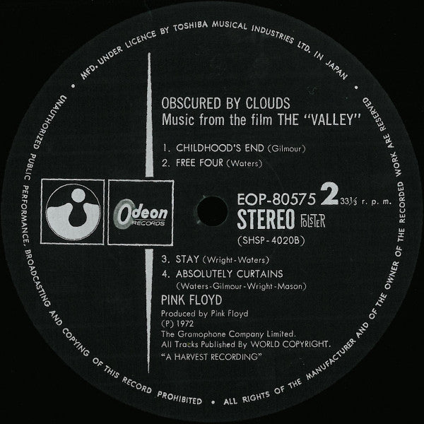 Pink Floyd - Obscured By Clouds = 雲の影 (Vinyl, LP, Album, Stereo)