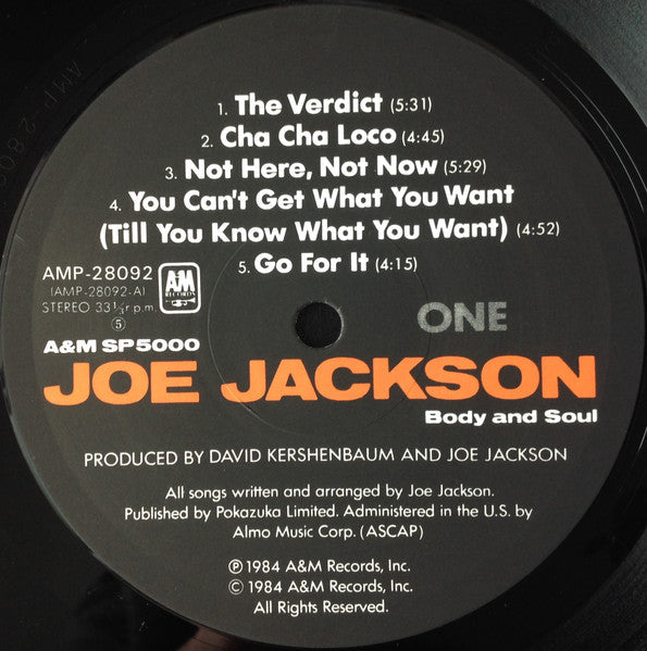 Joe Jackson - Body And Soul = ボディ・アンド・ソウル (Vinyl, LP, Album, Stereo)