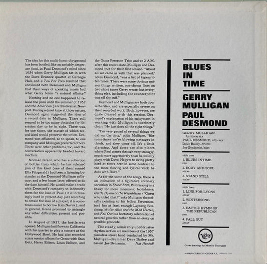 Gerry Mulligan - Blues In Time (Vinyl, LP, Album, Reissue, Mono)
