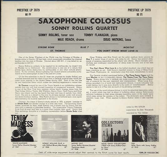 Sonny Rollins - Saxophone Colossus (Vinyl, LP, Album, Misprint, Rei...