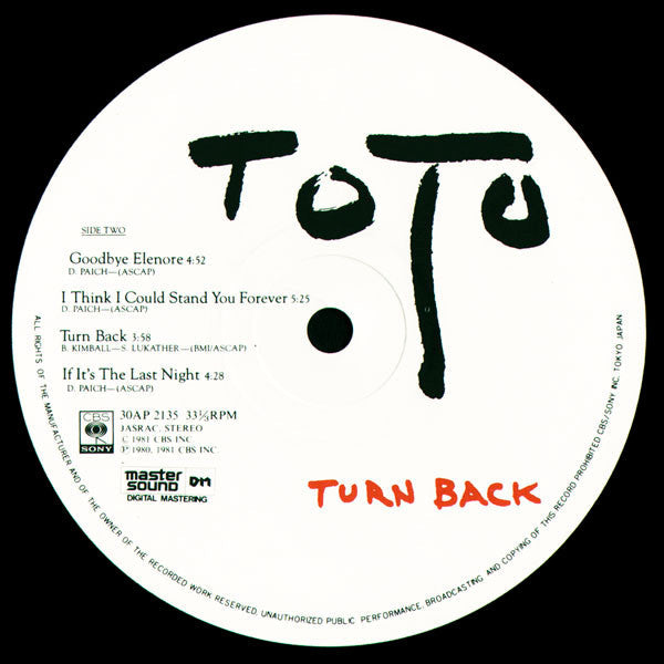 Toto - Turn Back (Vinyl, LP, Album, Stereo)