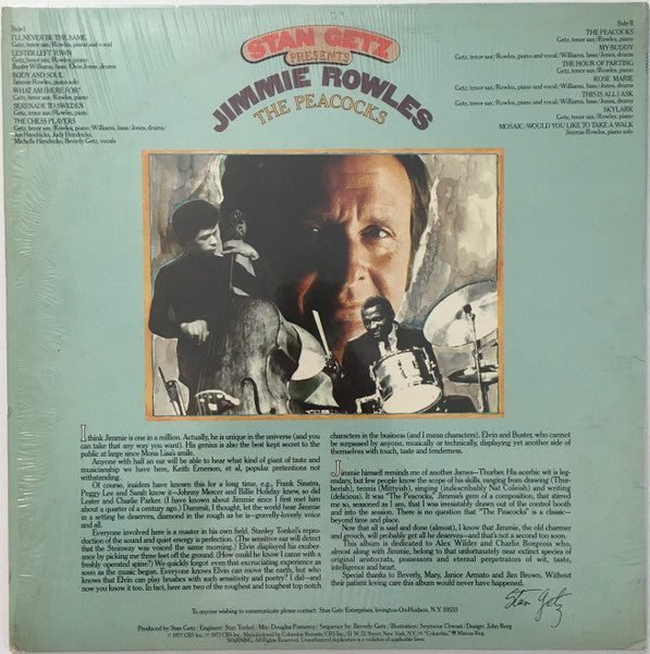 Stan Getz - The Peacocks (Vinyl, LP, Album) Good Plus (G+) / Very Good (VG)