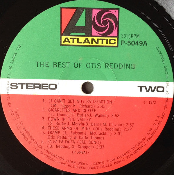 Otis Redding - The Best Of Otis Redding = ベスト・オブ・オーティス・レディング (Vinyl...