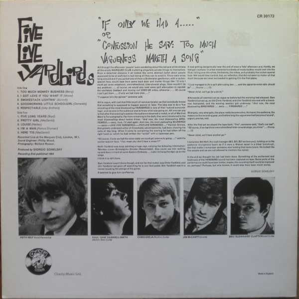 The Yardbirds - Five Live Yardbirds (Vinyl, LP, Album, Reissue, Mono) Very Good Plus (VG+) / Very Good Plus (VG+)