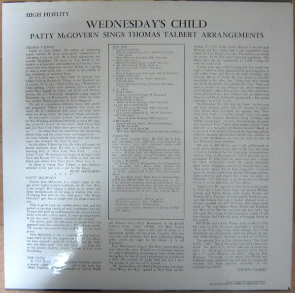 Patty McGovern - Wednesday's Child (Vinyl, LP, Album, Reissue)