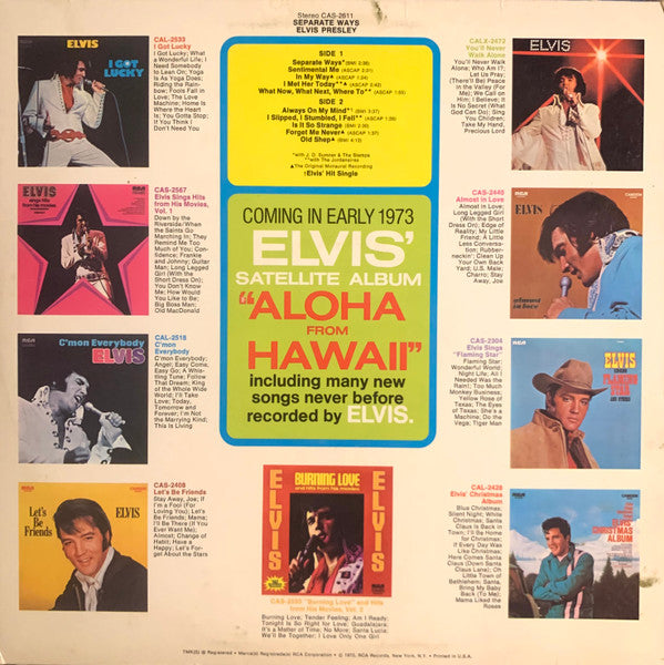 Elvis Presley - Separate Ways (Vinyl, LP, Album, Compilation) Good Plus (G+) / Good (G)