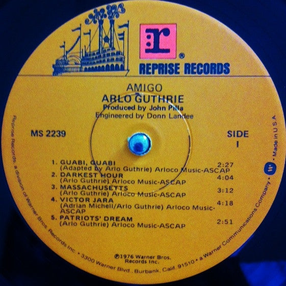 Arlo Guthrie - Amigo (Vinyl, LP, Album) Very Good Plus (VG+) / Good Plus (G+)