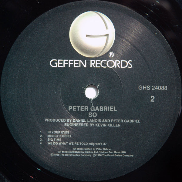 Peter Gabriel - So (Vinyl, LP, Album, Stereo) Very Good (VG) / Very Good (VG)