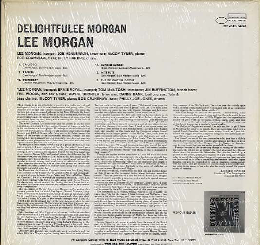Lee Morgan - Delightfulee (Vinyl, LP, Album, Reissue, Stereo) Near Mint (NM or M-) / Very Good Plus (VG+)