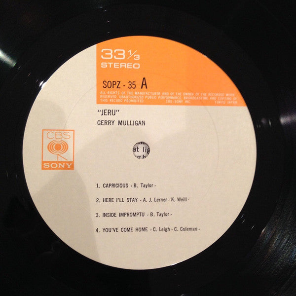Gerry Mulligan - Jeru (Vinyl, LP, Album, Reissue, Stereo)