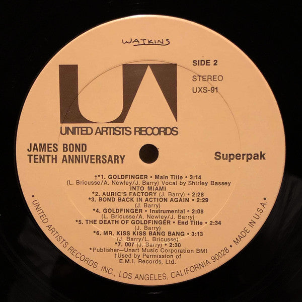 John Barry - James Bond 10th Anniversary (2xVinyl, LP, Compilation, Album) Very Good (VG) / Good Plus (G+)