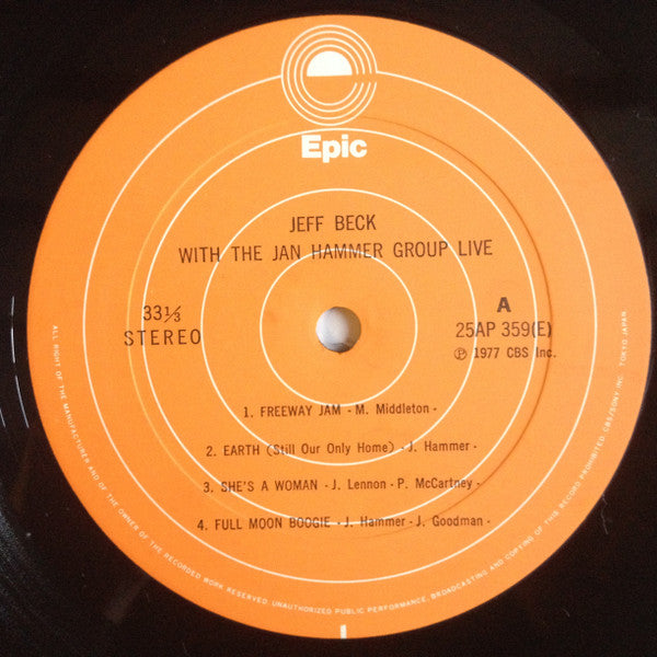 Jeff Beck - Live (Vinyl, LP, Album) Good Plus (G+) / Very Good Plus (VG+)