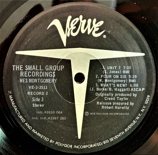 Wes Montgomery - The Small Group Recordings (2xVinyl, LP, Album, Compilation) Good Plus (G+) / Very Good (VG)