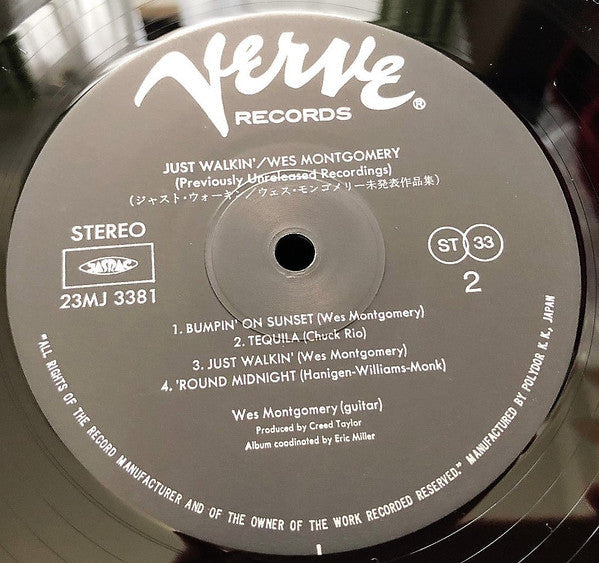 Wes Montgomery - Just Walkin' (Vinyl, LP, Album, Reissue, Stereo)