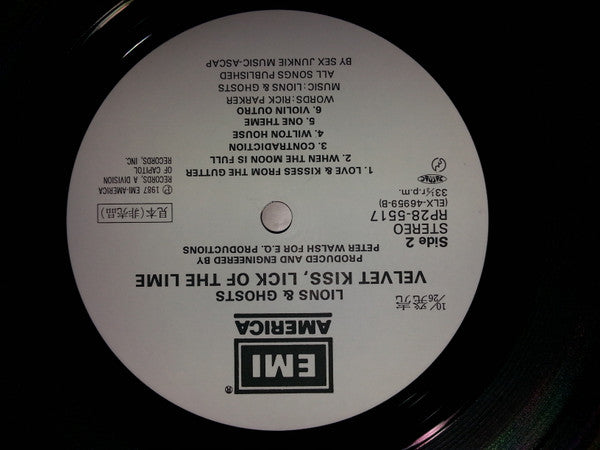 Lions & Ghosts - Velvet Kiss, Lick Of The Lime (Vinyl, LP, Album, Promo) Very Good Plus (VG+) / Very Good (VG)
