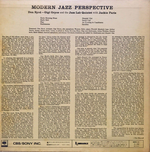 Donald Byrd - Modern Jazz Perspective (Vinyl, LP, Album, Mono) Very Good (VG) / Very Good (VG)