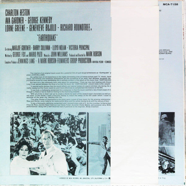 John Williams (4) - Earthquake •  Music From The Original Motion Picture Soundtrack (Vinyl, LP, Album, Stereo) Very Good (VG) / Very Good (VG)