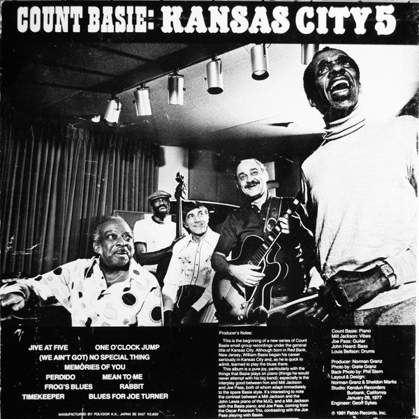 Count Basie - Kansas City 5 (Vinyl, LP, Album) Very Good (VG) / Good Plus (G+)