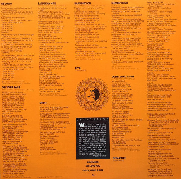 Earth, Wind & Fire - Spirit = 魂 スピリット (Vinyl, LP, Album, Stereo)