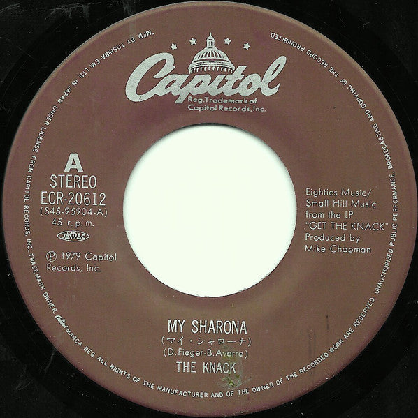 The Knack (3) - My Sharona = マイ・シャローナ (Vinyl, 7", 45 RPM, Single, Stereo) Very Good Plus (VG+) / Very Good Plus (VG+)