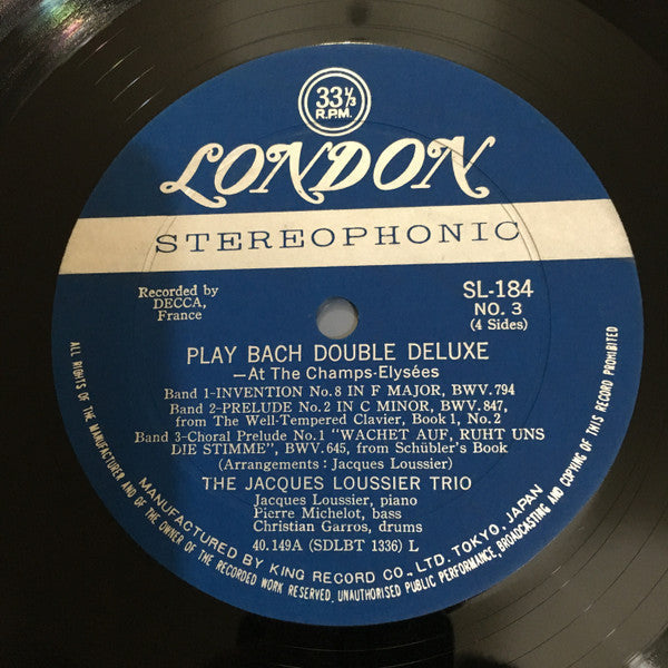 Jacques Loussier - Play Bach Aux Champs-Élysées (Vinyl, LP, Album, ...