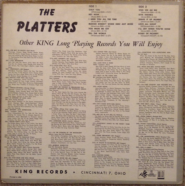 The Platters - The Platters (Vinyl, LP) Good Plus (G+) / Poor (P)