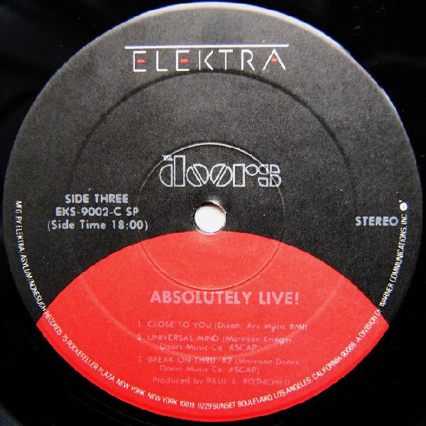 The Doors - Absolutely Live (2xVinyl, LP, Album, Reissue, Stereo) Very Good (VG) / Good (G)