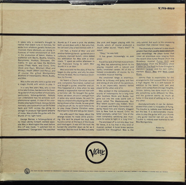 Wes Montgomery - Movin' Wes (Vinyl, LP, Album, Stereo) Good Plus (G+) / Very Good (VG)