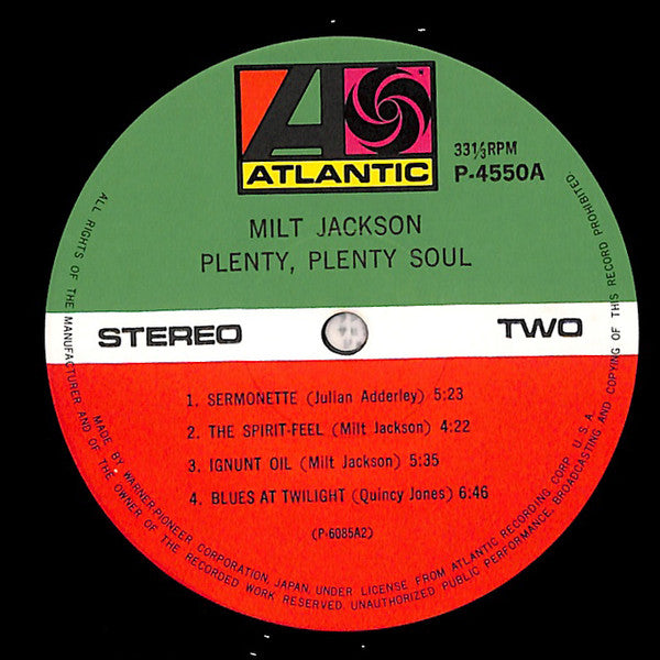 Milt Jackson - Plenty, Plenty Soul (Vinyl, LP, Album, Reissue, Stereo) Near Mint (NM or M-) / Good Plus (G+)