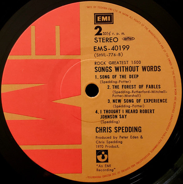 Chris Spedding - Songs Without Words (Vinyl, LP, Album, Reissue, Stereo) Near Mint (NM or M-) / Very Good Plus (VG+)