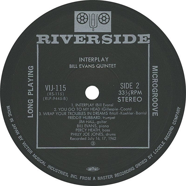 Bill Evans Quintet - Interplay (Vinyl, LP, Album, Reissue, Stereo) Very Good Plus (VG+) / Good Plus (G+)