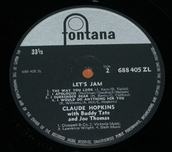 Claude Hopkins - Let's Jam (Vinyl, LP, Album) Very Good (VG) / Very Good (VG)