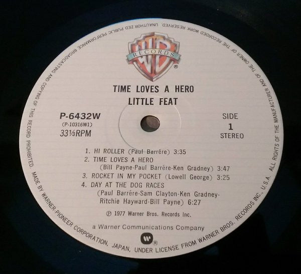 Little Feat - Time Loves A Hero (Vinyl, LP, Album, Reissue) Very Good Plus (VG+) / Very Good Plus (VG+)