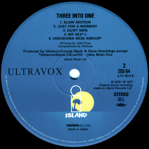Ultravox - Three Into One (Vinyl, LP, Compilation, Reissue) Very Good Plus (VG+) / Very Good Plus (VG+)