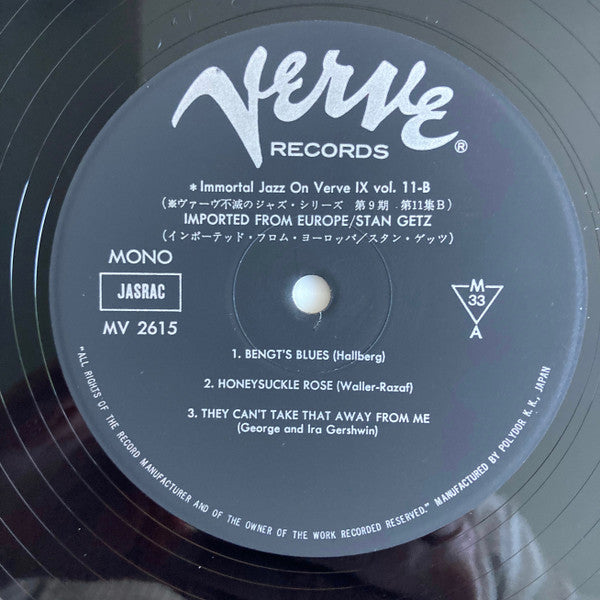 Stan Getz - Imported From Europe (Vinyl, LP, Album, Reissue, Mono) Very Good Plus (VG+) / Very Good Plus (VG+)