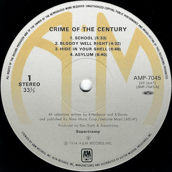 Supertramp - Crime Of The Century (Vinyl, LP, Album, Reissue)
