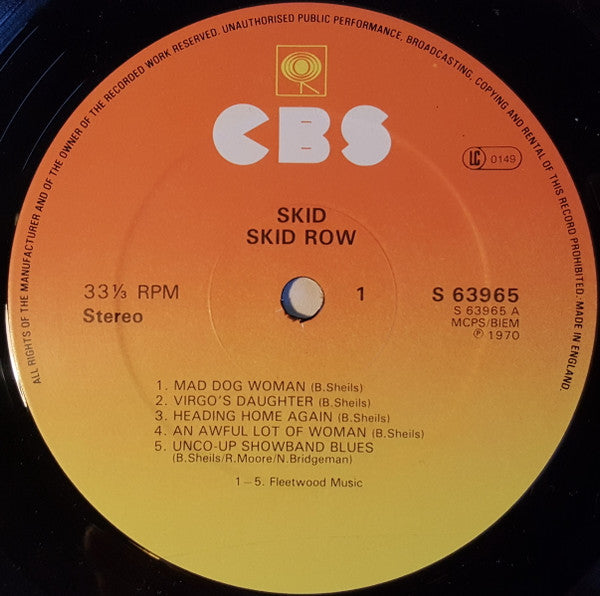 Skid Row (2) - Skid Row (Vinyl, LP, Album, Misprint, Reissue, Stereo)