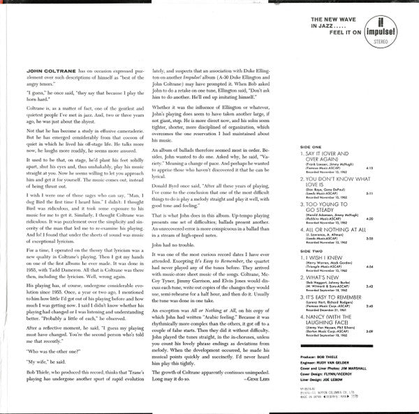 The John Coltrane Quartet - Ballads = バラード (Vinyl, LP, Album, Reiss...