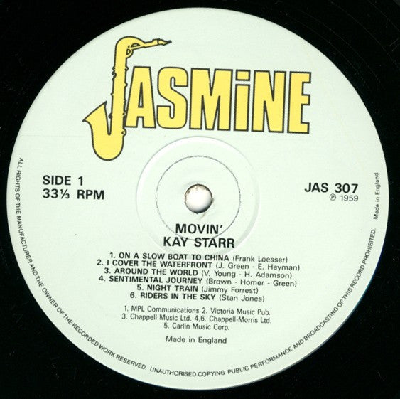 Kay Starr - Movin'! (Vinyl, LP, Album, Reissue) Very Good (VG) / Very Good Plus (VG+)