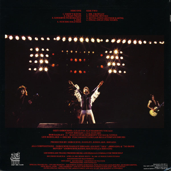 Ozzy Osbourne - Blizzard Of Ozz (Vinyl, LP, Album)