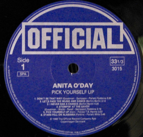 Anita O'Day - Pick Yourself Up (Vinyl, LP, Album, Mono, Reissue)
