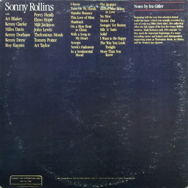 Sonny Rollins - Vintage Sessions (2xVinyl, LP, Compilation) Very Good (VG) / Very Good (VG)