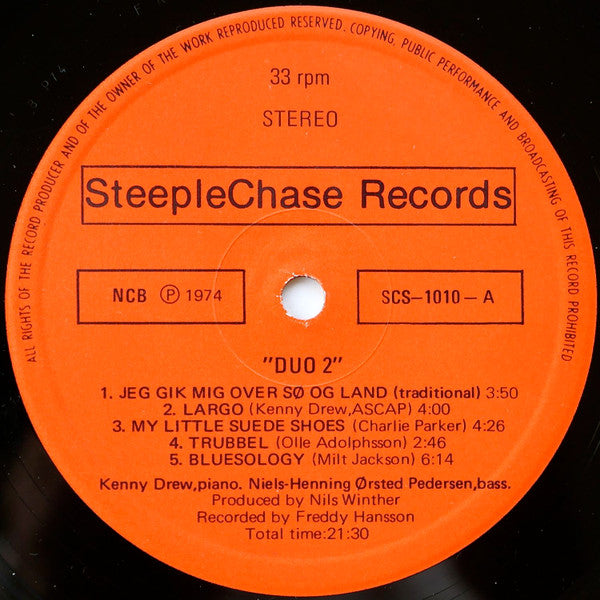 Kenny Drew - Duo 2 (Vinyl, LP, Album, Reissue, Stereo) Very Good Plus (VG+) / Very Good (VG)