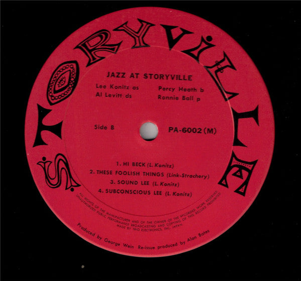 Lee Konitz - Jazz At Storyville (Vinyl, LP, Compilation, Reissue)
