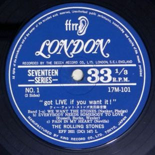 The Rolling Stones - Got Live If You Want It! (Vinyl, 7", 33 ⅓ RPM, EP, Mono) Very Good (VG) / Very Good Plus (VG+)
