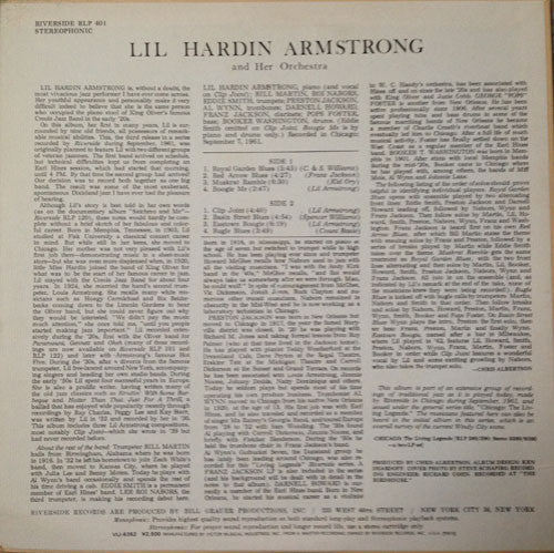 Lil Hardin Armstrong And Her Orchestra - Chicago - The Living Legends (Vinyl, LP, Album, Reissue) Near Mint (NM or M-) / Near Mint (NM or M-)