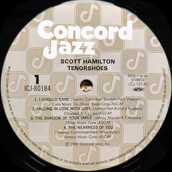 Scott Hamilton - Tenorshoes (Vinyl, LP, Album) Very Good Plus (VG+) / Very Good (VG)