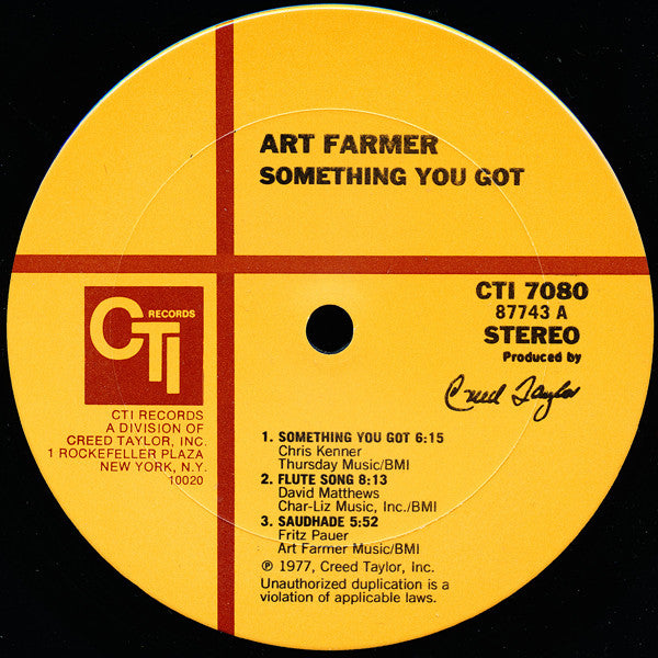 Art Farmer - Something You Got (Vinyl, LP, Album, Stereo)