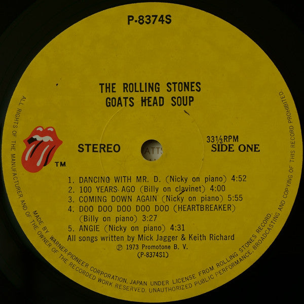 The Rolling Stones - Goats Head Soup (Vinyl, LP, Album, Reissue) Very Good Plus (VG+) / Very Good Plus (VG+)