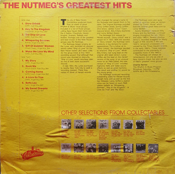 The Nutmegs - Greatest Hits Featuring Story Untold and Ship Of Love (Vinyl, LP, Compilation) Very Good Plus (VG+) / Very Good (VG)